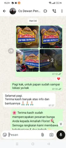 Testimonial Papan Bunga Pernikahan padangsambian